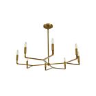Dainolite CLT-328-AGB Colette 6-Lights 360W Aged Brass LED Chandelier