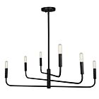 Dainolite CNA-326C-MB Catalina 6-Lights 360W Matte Black LED Chandelier