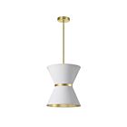 Dainolite CTN-121P-AGB-692 Caterine 1-Light 100W White and Gold Incandescent Pendant