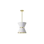 Dainolite CTN-121P-AGB-692 Caterine 1-Light 100W White and Gold Incandescent Pendant