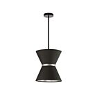 Dainolite CTN-121P-MB-697 Caterine 1-Light 100W Black and Silver Incandescent Pendant