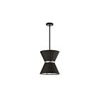 Dainolite CTN-121P-MB-697 Caterine 1-Light 100W Black and Silver Incandescent Pendant