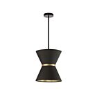 Dainolite CTN-121P-MB-698 Caterine 1-Light 100W Black and Gold Incandescent Pendant