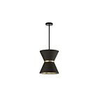 Dainolite CTN-121P-MB-698 Caterine 1-Light 100W Black and Gold Incandescent Pendant
