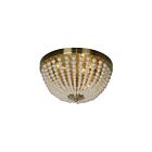 Dainolite DAW-143FH-AGB-WH Dawson 3-Lights 120W Aged Brass Incandescent Flush Mount
