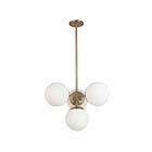 Dainolite DAY-214P-AGB Dayana 4-Lights 160W Aged Brass LED Pendant