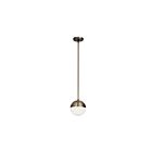 Dainolite DAY-71P-AB Dayana 1-Light 40W Antique Brass Halogen Rod Pendant