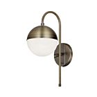 Dainolite DAY-71W-AB Dayana 1-Light 40W Antique Brass Halogen Wall Sconce