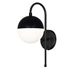 Dainolite DAY-71W-MB Dayana 1-Light 40W Matte Black Halogen Wall Sconce