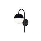 Dainolite DAY-71W-MB Dayana 1-Light 40W Matte Black Halogen Wall Sconce