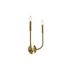 Dainolite ELN-152W-AGB Eleanor 2-Lights 120W Aged Brass Incandescent Wall Sconce