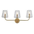Dainolite ELN-213W-AGB-CLR Eleanor 3-Lights 180W Aged Brass Vanity Light