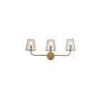 Dainolite ELN-213W-AGB-CLR Eleanor 3-Lights 180W Aged Brass Vanity Light