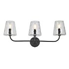 Dainolite ELN-213W-MB-CLR Eleanor 3-Lights 180W Black Vanity Light