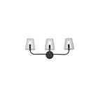 Dainolite ELN-213W-MB-CLR Eleanor 3-Lights 180W Black Vanity Light