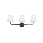 Dainolite ELN-213W-MB-WH Eleanor 3-Lights 180W Black Vanity Light