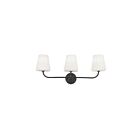 Dainolite ELN-213W-MB-WH Eleanor 3-Lights 180W Black Vanity Light