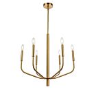 Dainolite ELN-246C-AGB Eleanor 6-Lights 360W Aged Brass 1-Tier Chandelier