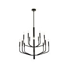Dainolite ELN-3214C-MB Eleanor 14-Lights 840W Matte Black LED Chandelier