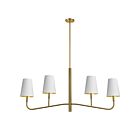 Dainolite ELN-534HC-AGB-698 Eleanor 4-Lights 240W Aged Brass 1-Tier Chandelier