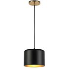 Dainolite Emilia EMI-81P-AGB-MB 1-Light Matte Black 60W Incandescent Pendant