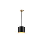 Dainolite Emilia EMI-81P-AGB-MB 1-Light Matte Black 60W Incandescent Pendant