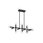 Dainolite FCS-4064HC-MB Francesca 16-Lights 64W Matte Black LED Horizontal Chandelier