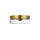 Dainolite FNA-142FH-AGB-CLR Fiona 2-Lights 120W Aged Brass LED Flush Mount