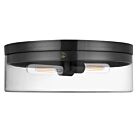 Dainolite FNA-142FH-MB-CLR Fiona 2-Lights 120W Matte Black LED Flush Mount