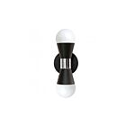 Dainolite FOR-72W-MB-PC Fortuna 2-Lights 120W Matte Black Incandescent Wall Sconce