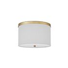 Dainolite FRD-122FH-AGB-WH Frederica 2-Lights 120W White LED Flush Mount