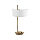 Dainolite FTG-261T-AGB-WH Fitzgerald 1-Light 100W Aged Brass LED Table Lamp 