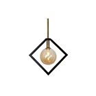 Dainolite GLA-121P-MB-VB Glasglow 1-Light 25W Matte Black/Vintage Bronze LED Rod Pendant