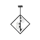 Dainolite GLA-215P-MB-CLR Glasgow 5-Lights 125W Matte Black Halogen Pendant