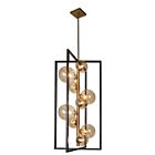 Dainolite GLA-309P-MB-VB Glasglow 9-Lights 225W Matte Black/Vintage Bronze LED Rod Pendant