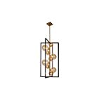 Dainolite GLA-309P-MB-VB Glasglow 9-Lights 225W Matte Black/Vintage Bronze LED Rod Pendant