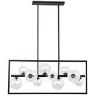 Dainolite GLA-3310HP-MB-CLR Glasgow 10-Lights 250W Matte Black Halogen Horizontal Pendant