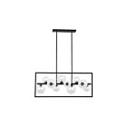 Dainolite GLA-3310HP-MB-CLR Glasgow 10-Lights 250W Matte Black Halogen Horizontal Pendant