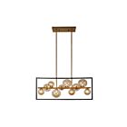Dainolite GLA-3310HP-MB-VB Glasglow 10-Lights 250W Matte Black/Vintage Bronze LED Horizontal Pendant