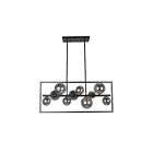 Dainolite GLA-3310HP-MB Glasgow 10-Lights 250W Matte Black Rod Pendant