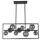Dainolite GLA-3310HP-MB Glasgow 10-Lights 250W Matte Black Rod Pendant