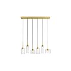 Dainolite Chic IC-286P-AGB Industrial 6-Lights 240W Aged Brass Halogen Horizontal Pendant