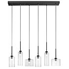 Dainolite Chic IC-286P-MB Industrial 6-Lights 240W Matte Black Halogen Horizontal Pendant