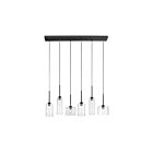 Dainolite Chic IC-286P-MB Industrial 6-Lights 240W Matte Black Halogen Horizontal Pendant