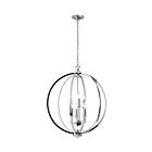 Dainolite KAR-246C-PC Karland 6-Lights 360W Polished Chrome LED Chain Chandelier