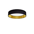 Dainolite KTN-1225LEDFH-698 Kathleen 1-Light 25W Black LED Flush Mount CCT Selectable