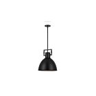 Dainolite LBY-141P-MB-MB Liberty 1-Light 100W Matte Black LED Pendant