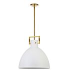 Dainolite LBY-201P-MW-AGB Liberty 1-Light 100W Matte White LED Pendant
