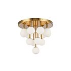 Dainolite MGL-2014FH-AGB Megallan 14-Lights 350W Aged Brass Halogen Flush Mount