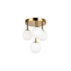 Dainolite MGL-94FH-AGB Megallan 4-Lights 100W Aged Brass Halogen Flush Mount